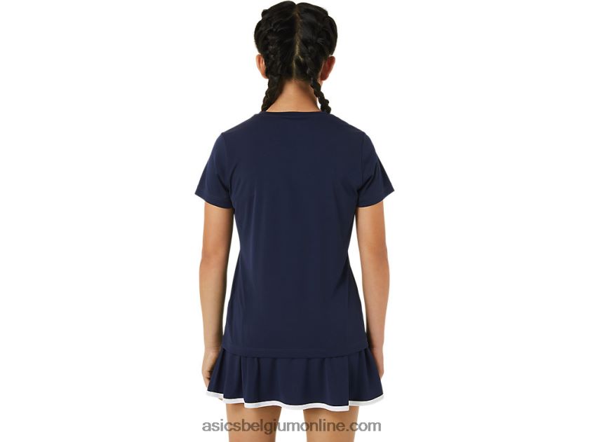 tennisshirt met print voor kinderen V6HXR24240 middernacht Asics