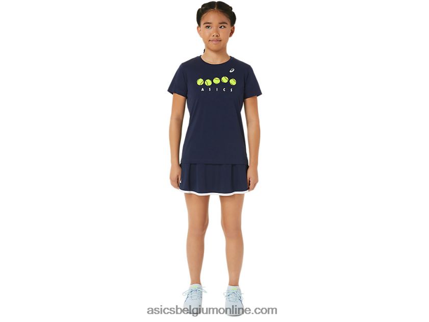tennisshirt met print voor kinderen V6HXR24240 middernacht Asics