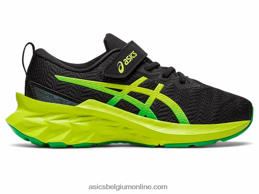 novablast 2 kleuterschool V6HXR24224 zwarte/limoenschil Asics