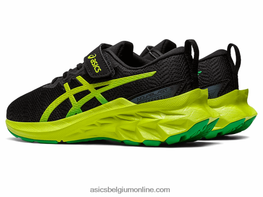 novablast 2 kleuterschool V6HXR24224 zwarte/limoenschil Asics