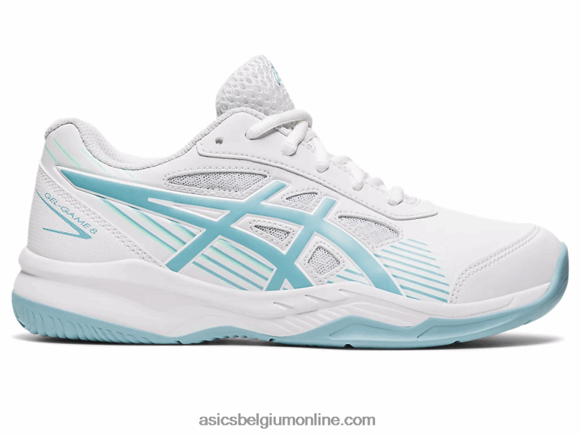 gel game 8 lagere school V6HXR24408 wit/rookblauw Asics