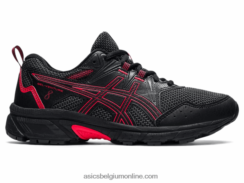 gelventure 8 lagere school V6HXR24508 zwart/elektrisch rood Asics