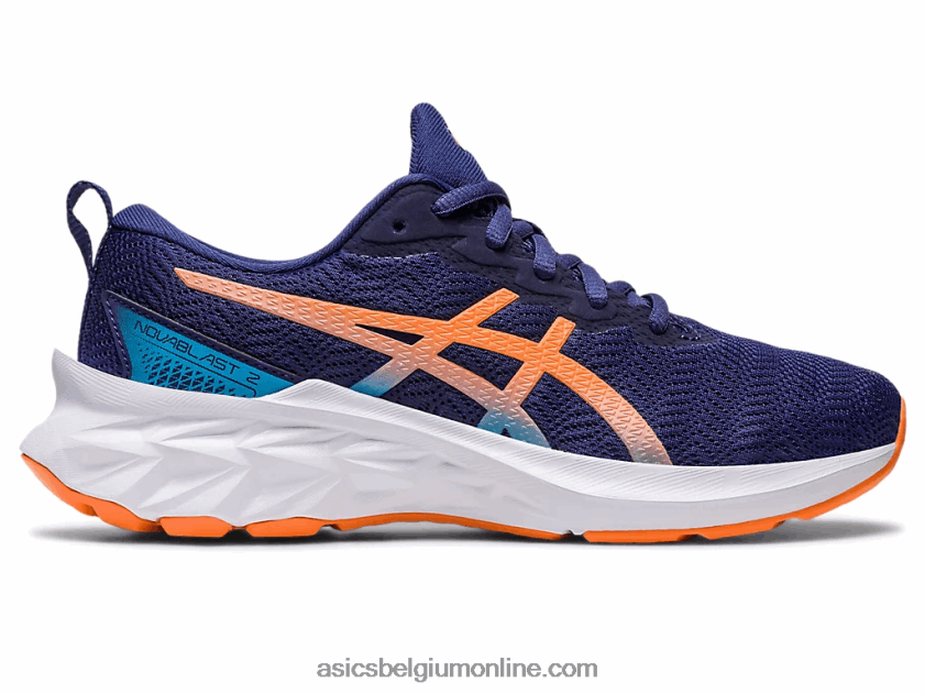 novablast 2 lagere school V6HXR24277 indigo blauw/zon perzik Asics
