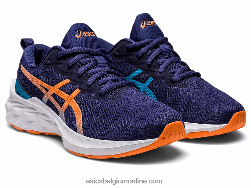 novablast 2 lagere school V6HXR24277 indigo blauw/zon perzik Asics