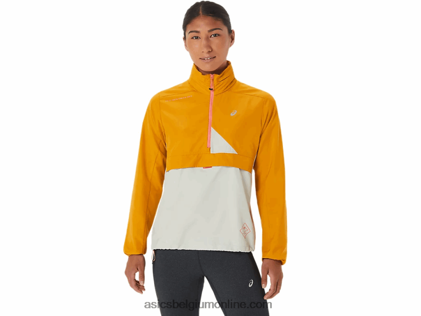 Fujitrail-anorak voor dames V6HXR22568 zandstorm/lichte salie Asics