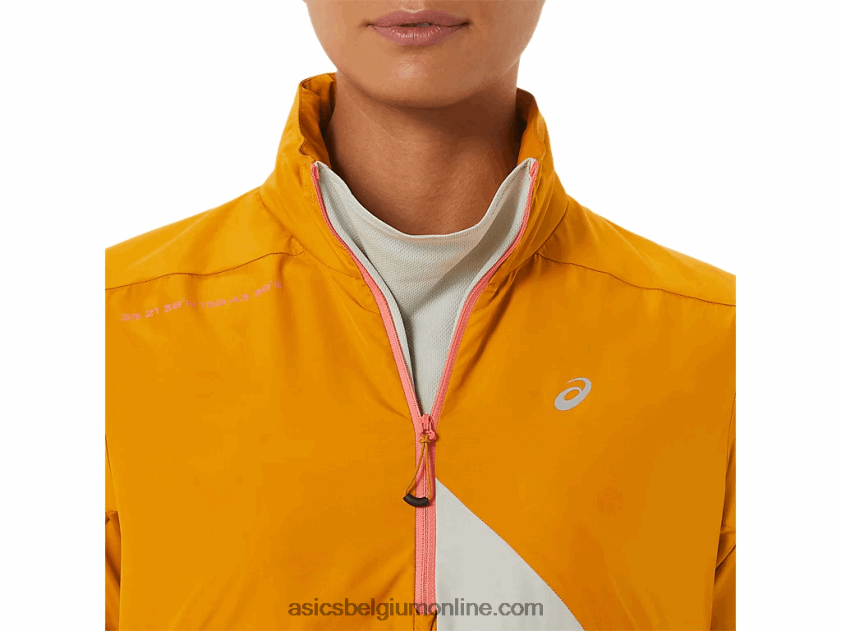 Fujitrail-anorak voor dames V6HXR22568 zandstorm/lichte salie Asics