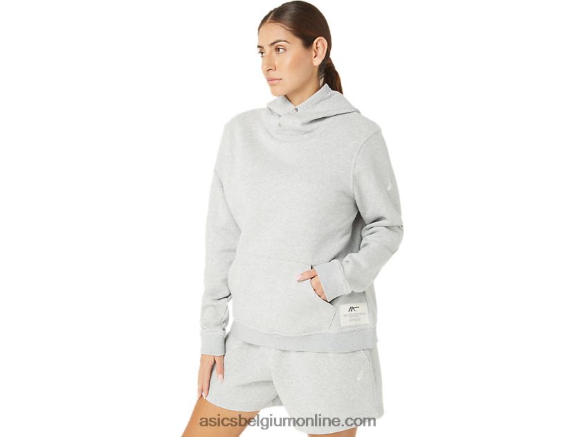 Sunday Sana-fleecehoodie voor dames V6HXR22178 lichtgrijze heide Asics