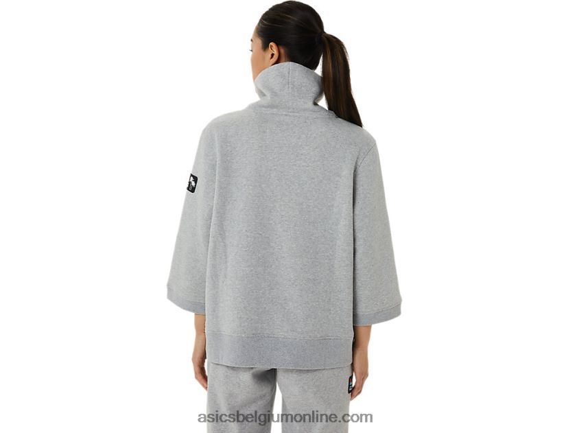 dames zondag fleece col lam V6HXR23308 lichtgrijze heide Asics