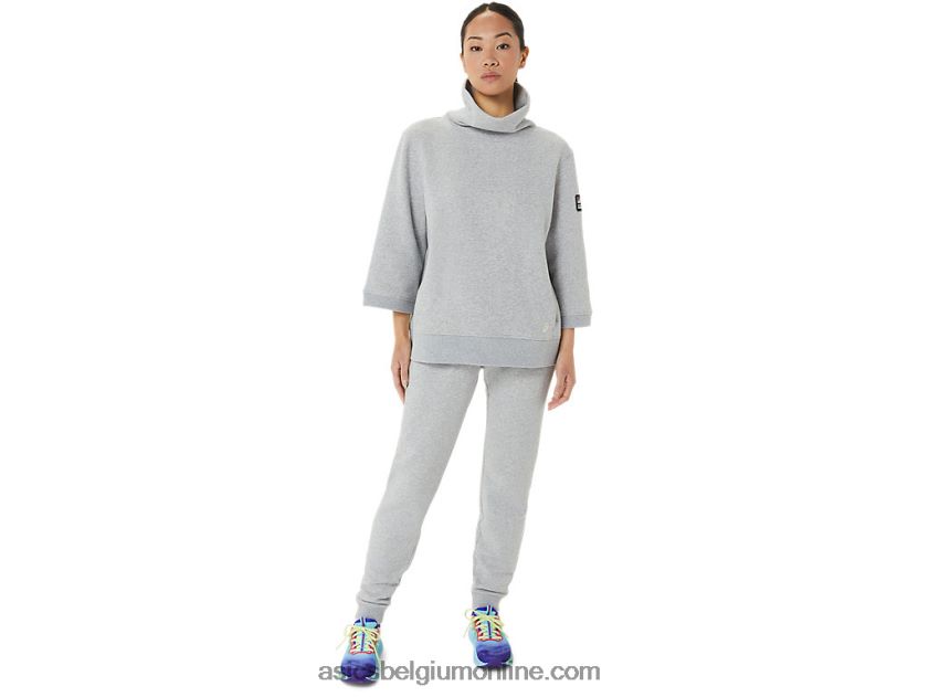 dames zondag fleece col lam V6HXR23308 lichtgrijze heide Asics