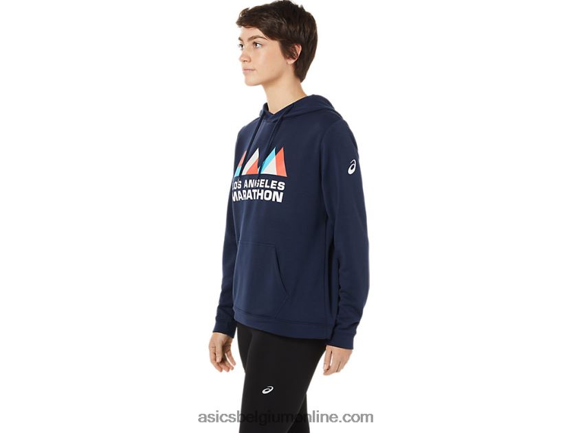 lam-hoodie voor dames V6HXR23615 team marine Asics