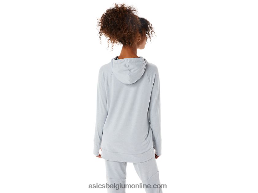 technische pullover-hoodie voor dames V6HXR23289 piemonte grijze spacedye/salie Asics