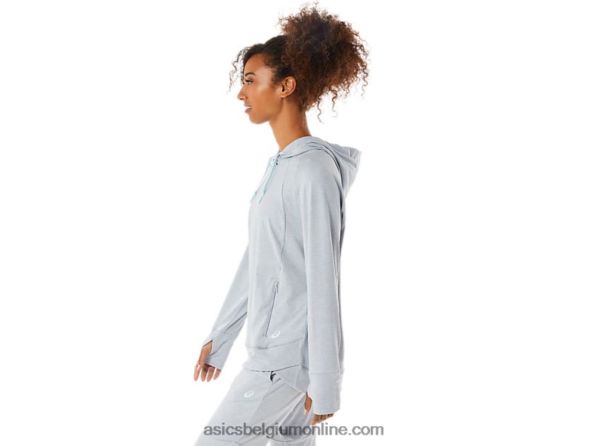 technische pullover-hoodie voor dames V6HXR23289 piemonte grijze spacedye/salie Asics