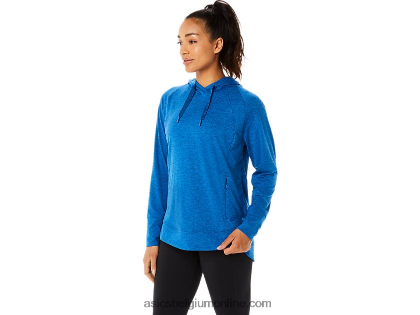 technische pullover-hoodie voor dames V6HXR23320 lake drive spacedye/helderblauw Asics
