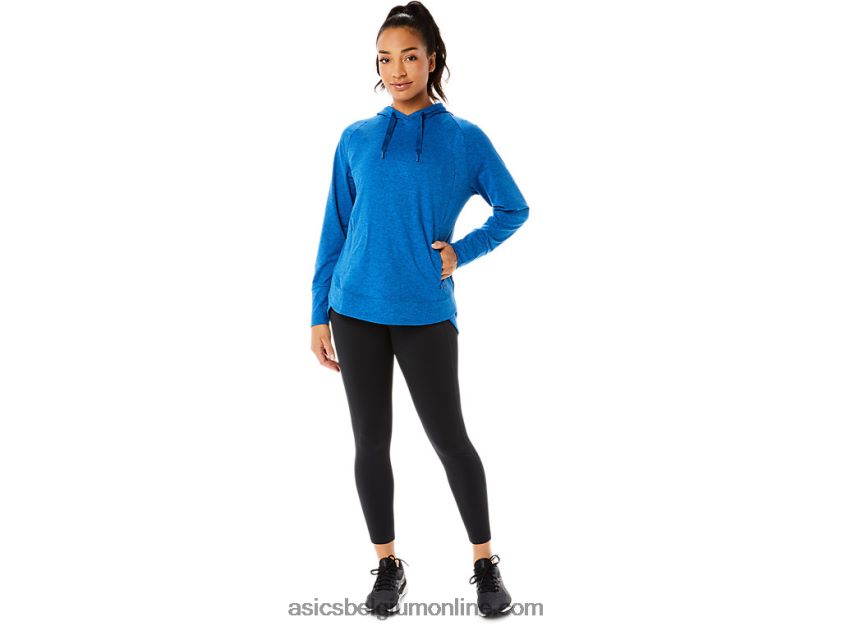 technische pullover-hoodie voor dames V6HXR23320 lake drive spacedye/helderblauw Asics