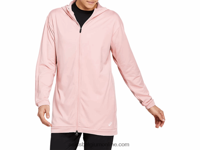 thermopolis fleece dameshoodie met volledige rits V6HXR24143 gember perzik Asics