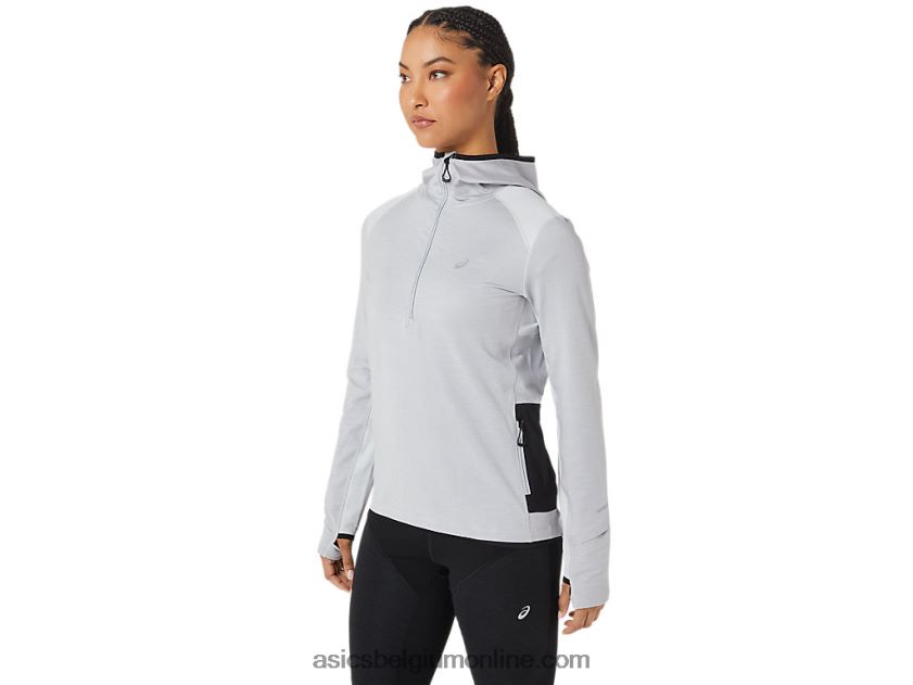 winterrun-dameshoodie met lange mouwen V6HXR22764 gletsjergrijs heide/zwart Asics