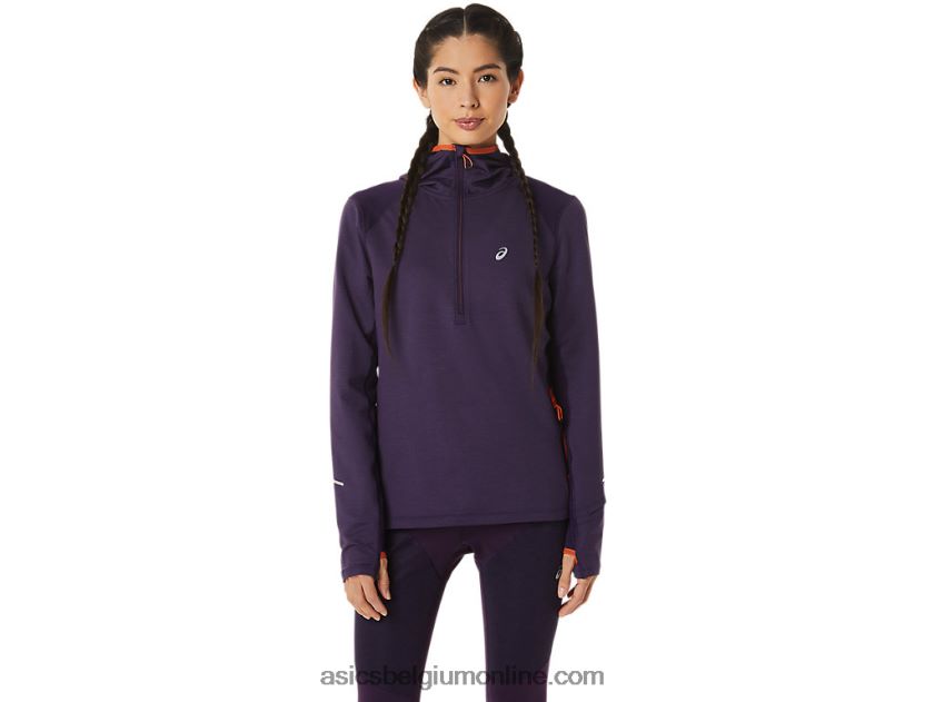 winterrun-dameshoodie met lange mouwen V6HXR22791 nachtschaduw heide/nova oranje Asics