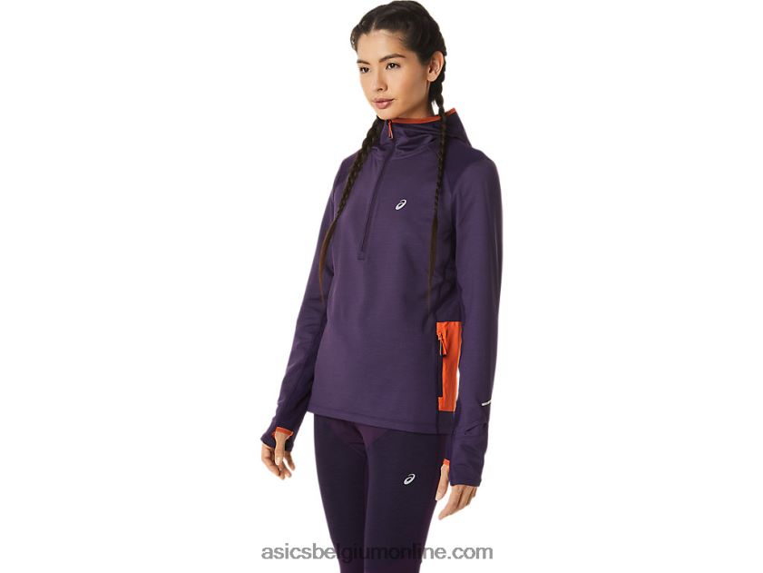 winterrun-dameshoodie met lange mouwen V6HXR22791 nachtschaduw heide/nova oranje Asics