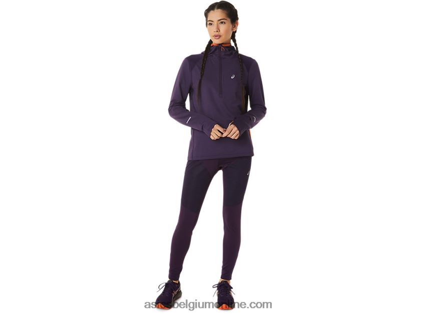 winterrun-dameshoodie met lange mouwen V6HXR22791 nachtschaduw heide/nova oranje Asics