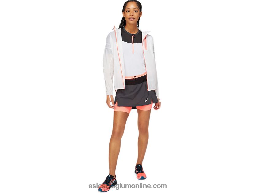 Fujitrail-jas voor dames V6HXR23826 schitterend wit/vlammend koraal Asics
