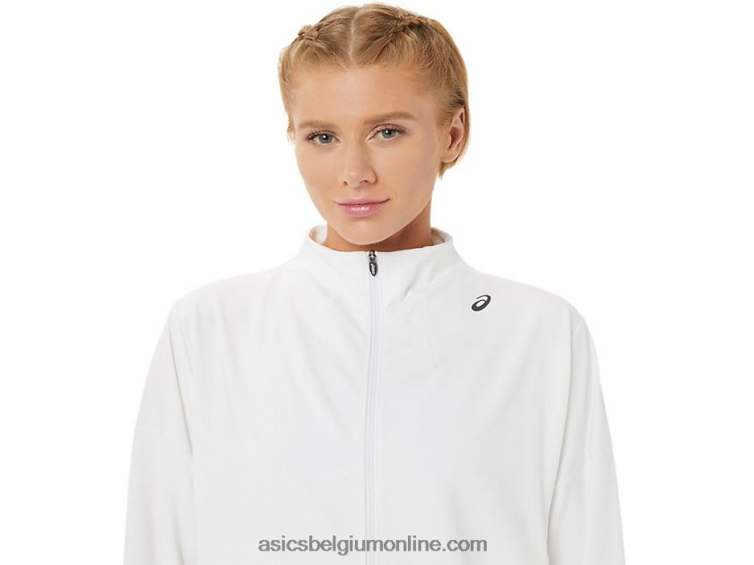 dames tennisjack V6HXR23286 briljant wit/zwart Asics