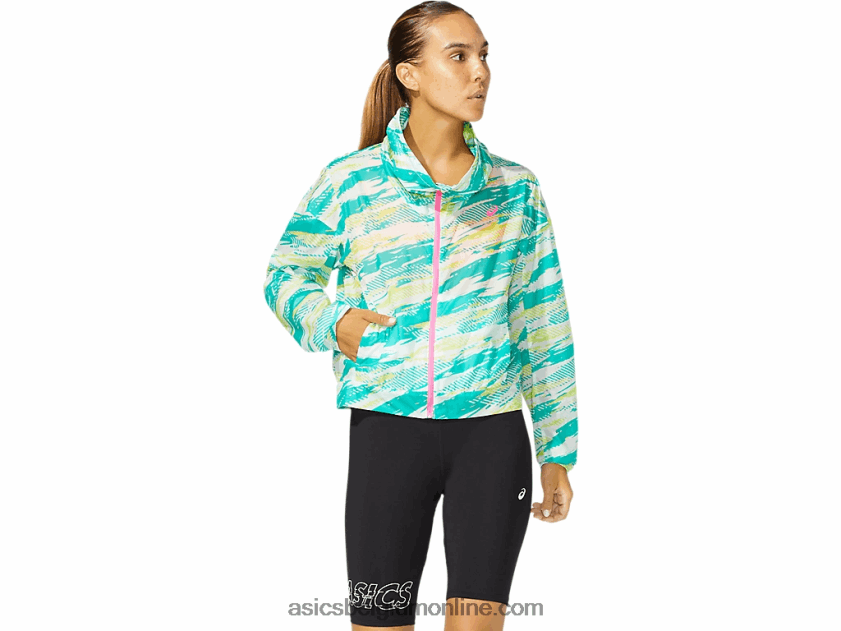 damesjack met kleurinjectie V6HXR23962 baltisch juweel Asics