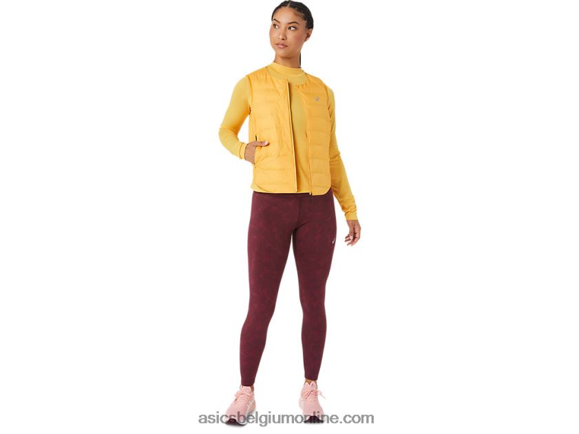 gewatteerd runkoyo-vest voor dames V6HXR22789 tijger geel Asics