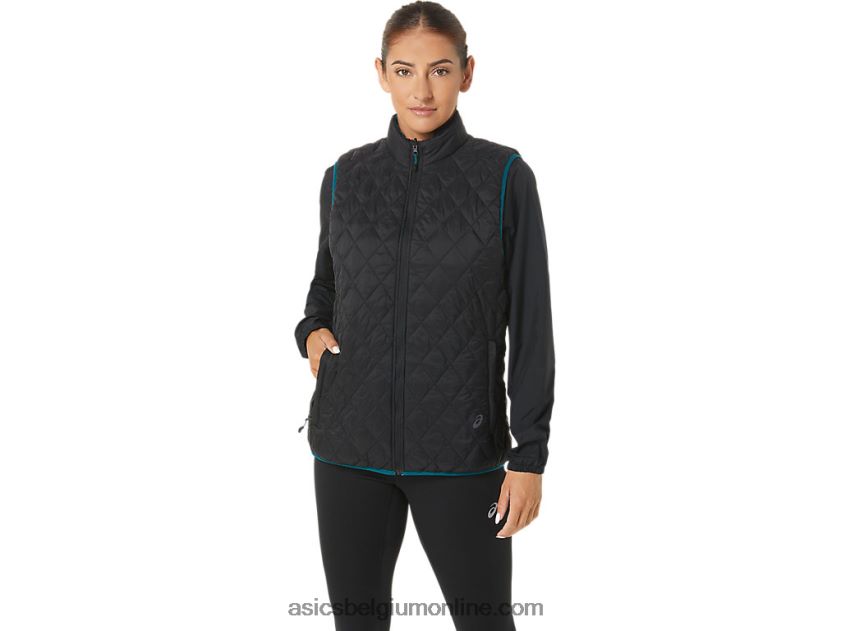 omgekeerd geïsoleerd vest voor dames V6HXR22750 performance zwart/fluweel grenen Asics