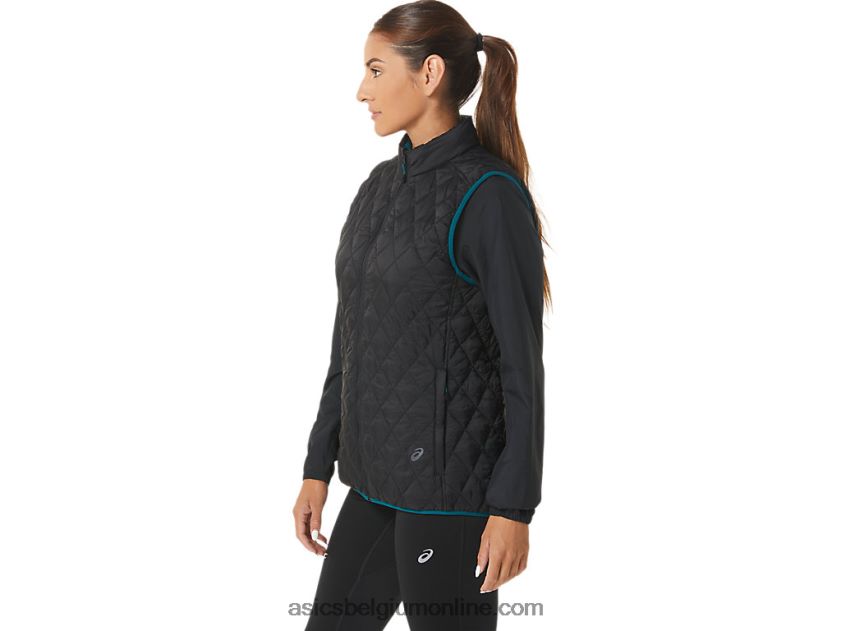 omgekeerd geïsoleerd vest voor dames V6HXR22750 performance zwart/fluweel grenen Asics