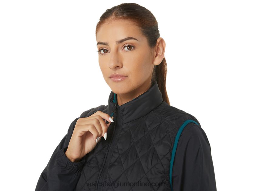 omgekeerd geïsoleerd vest voor dames V6HXR22750 performance zwart/fluweel grenen Asics