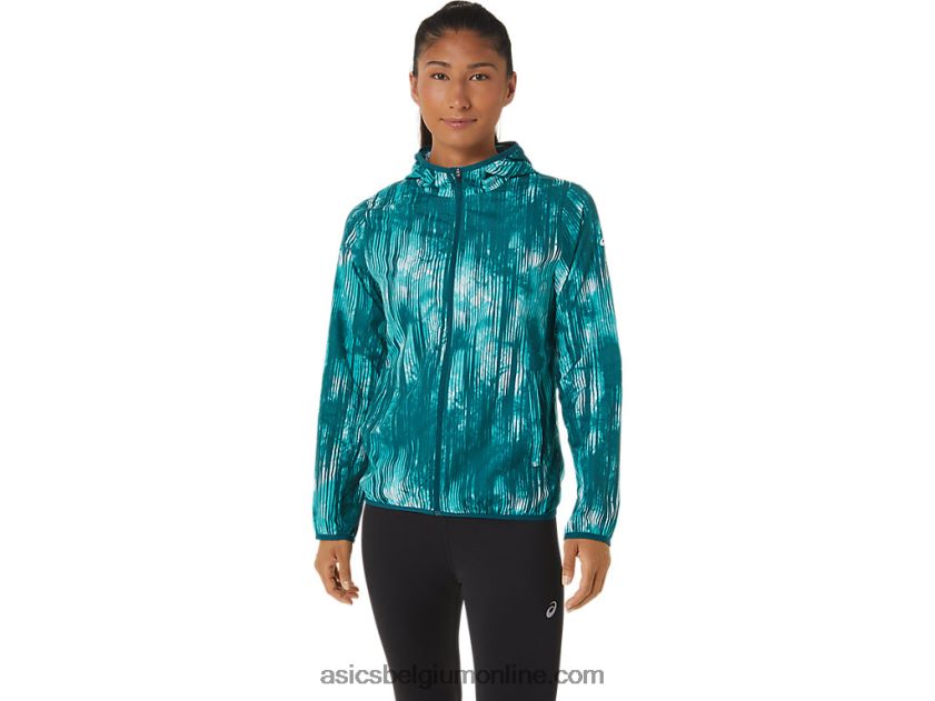 opvouwbare jas voor dames V6HXR23088 zeeglas tie-dye print Asics