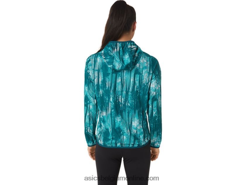 opvouwbare jas voor dames V6HXR23088 zeeglas tie-dye print Asics