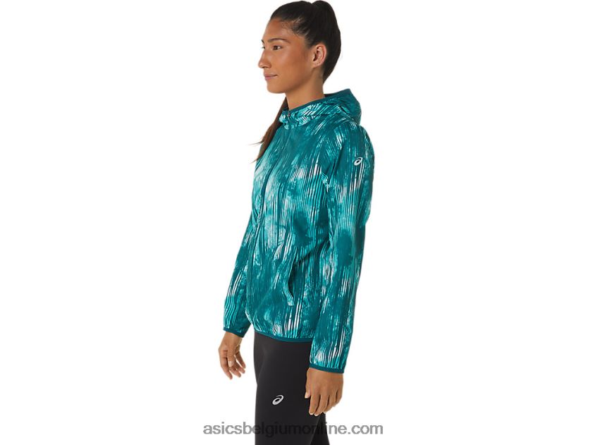 opvouwbare jas voor dames V6HXR23088 zeeglas tie-dye print Asics