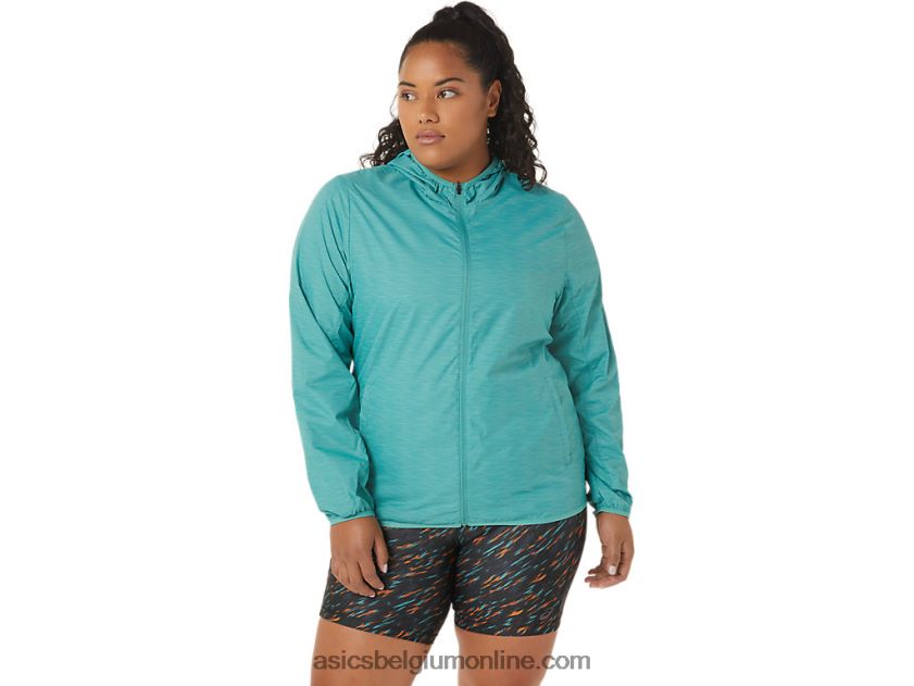 opvouwbare jas voor dames V6HXR23385 salie spacedye/helder blauw Asics