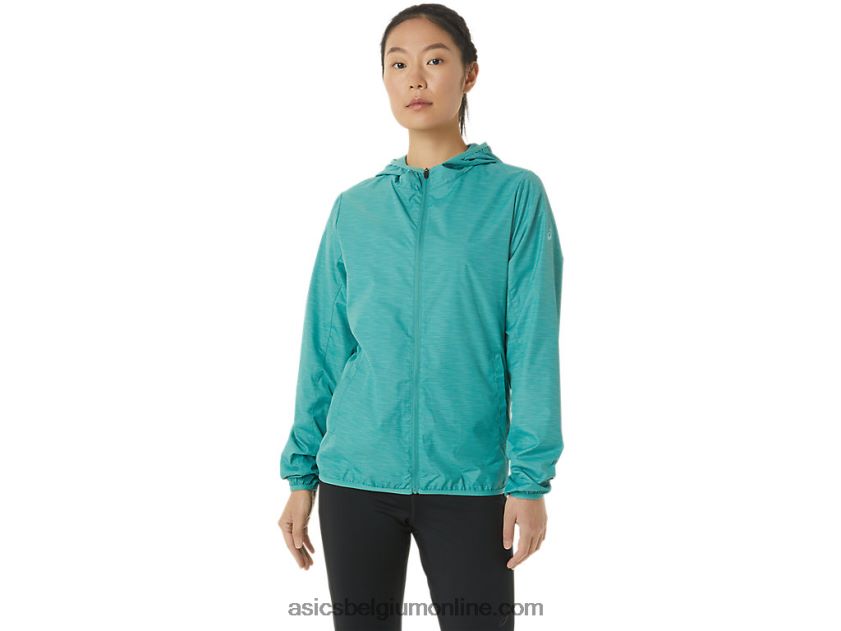 opvouwbare jas voor dames V6HXR23385 salie spacedye/helder blauw Asics