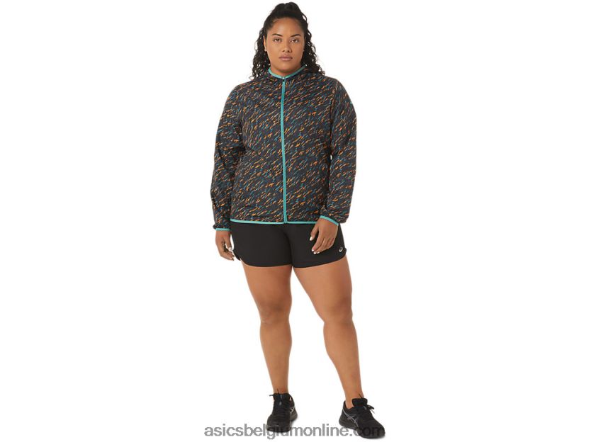 opvouwbare jas voor dames V6HXR23399 nachtschaduw/salie print Asics