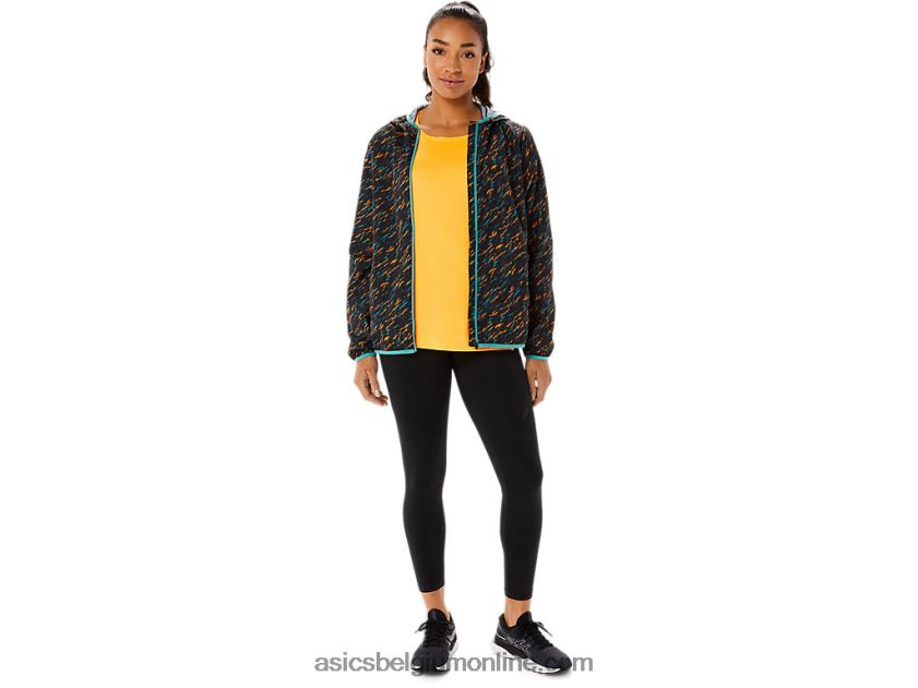 opvouwbare jas voor dames V6HXR23399 nachtschaduw/salie print Asics