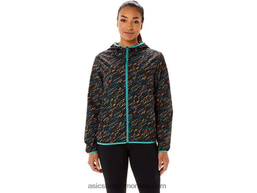 opvouwbare jas voor dames V6HXR23399 nachtschaduw/salie print Asics