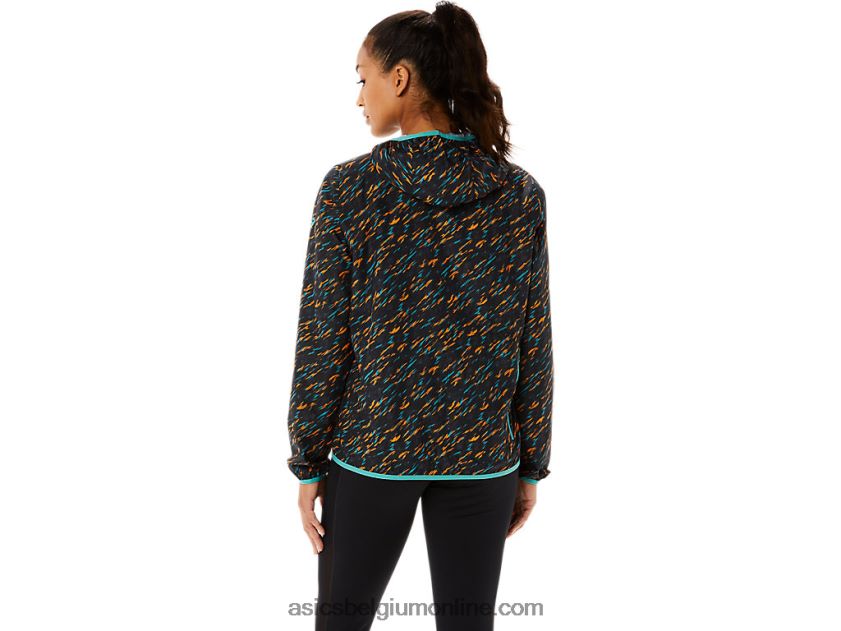 opvouwbare jas voor dames V6HXR23399 nachtschaduw/salie print Asics