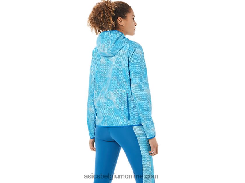 opvouwbare jas voor dames V6HXR23939 aqua engel print/reborn blauw Asics