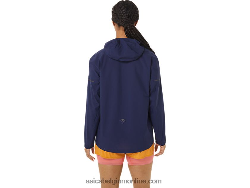 waterdichte Fujitrail-jas voor dames V6HXR22535 indigo blauw/zandstorm Asics