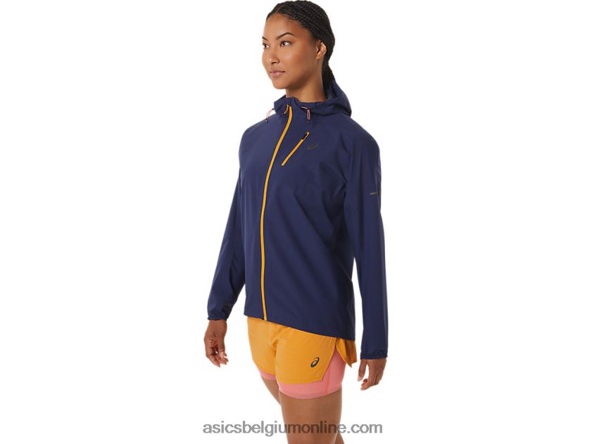 waterdichte Fujitrail-jas voor dames V6HXR22535 indigo blauw/zandstorm Asics