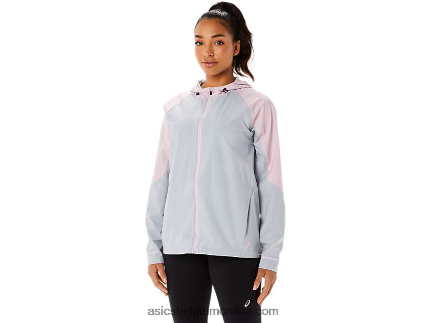 waterdichte damesjas V6HXR23333 piemonte grijs/nauwelijks roze Asics