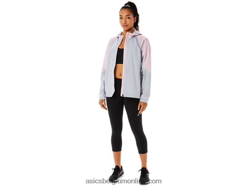 waterdichte damesjas V6HXR23333 piemonte grijs/nauwelijks roze Asics