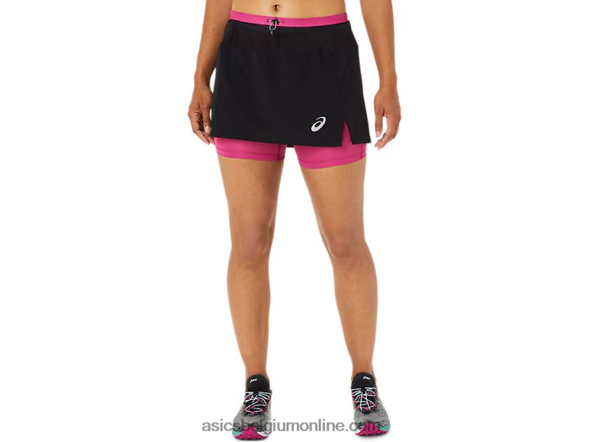 fujitrail-skort voor dames V6HXR23507 performance zwart/fuchsia rood Asics