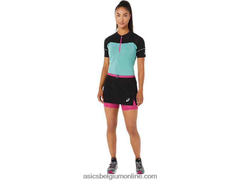 fujitrail-skort voor dames V6HXR23507 performance zwart/fuchsia rood Asics