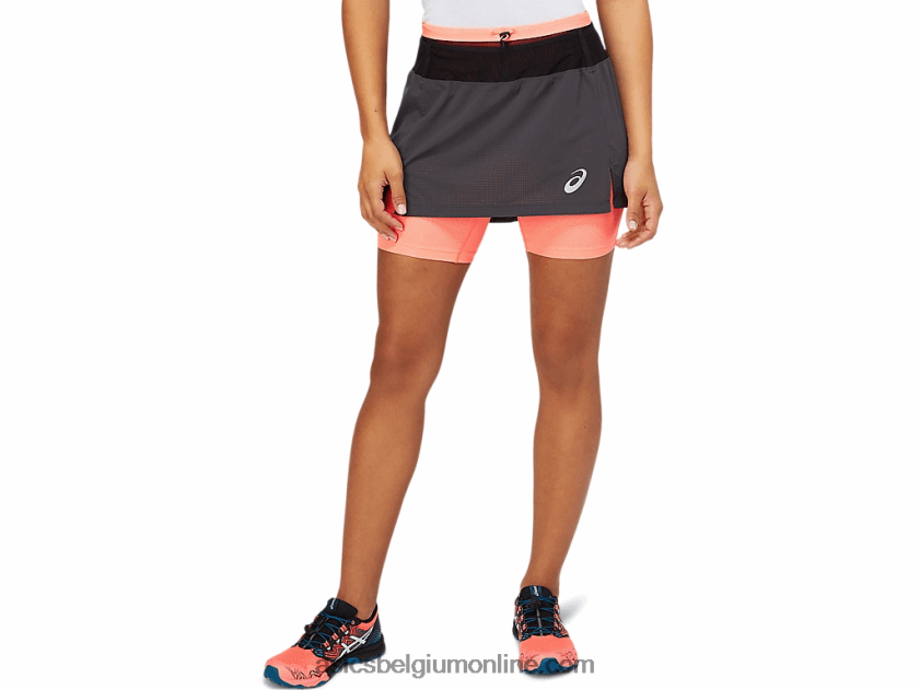 fujitrail-skort voor dames V6HXR23845 grafietgrijs/koraalrood Asics