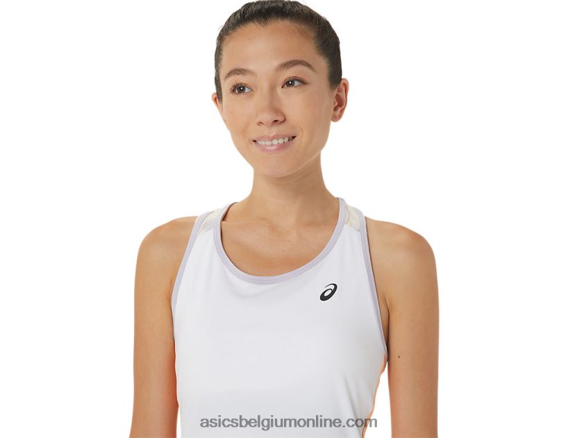 grafische rechtbankjurk voor dames V6HXR22451 schitterend wit/schemerviolet Asics