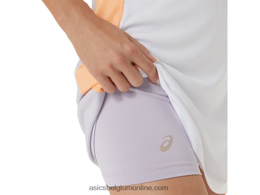 grafische rechtbankjurk voor dames V6HXR22451 schitterend wit/schemerviolet Asics