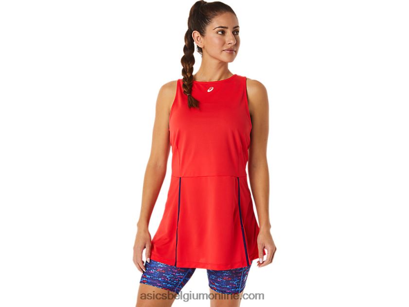 nieuwe sterke 92-jurk voor dames V6HXR23059 rood alarm/tennis japan geborsteld Asics